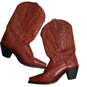 Laredo Women's Madison Cherry Red Western Leather Boots Size 8